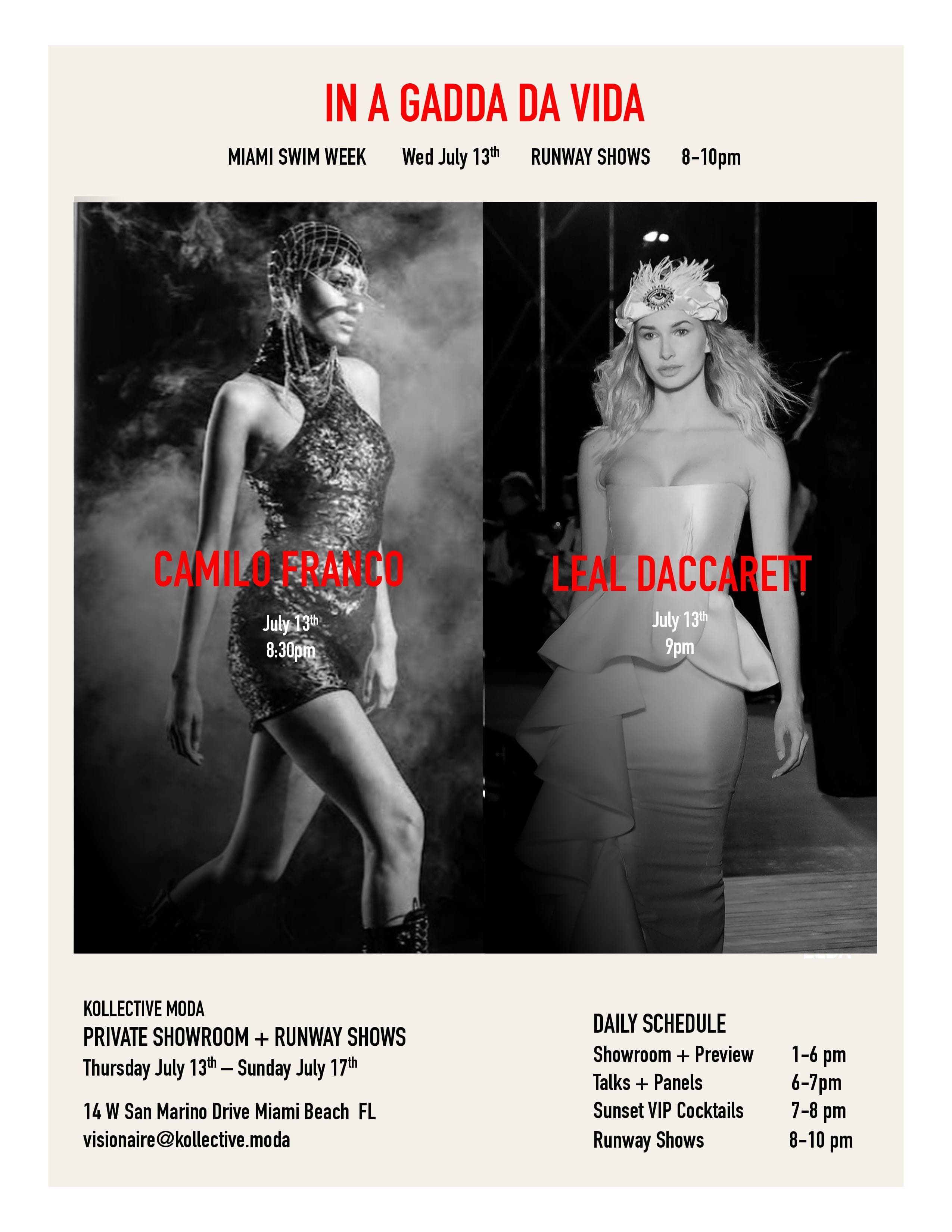 IN A GADDA DA VIDA SWIM WEEK SHOWS