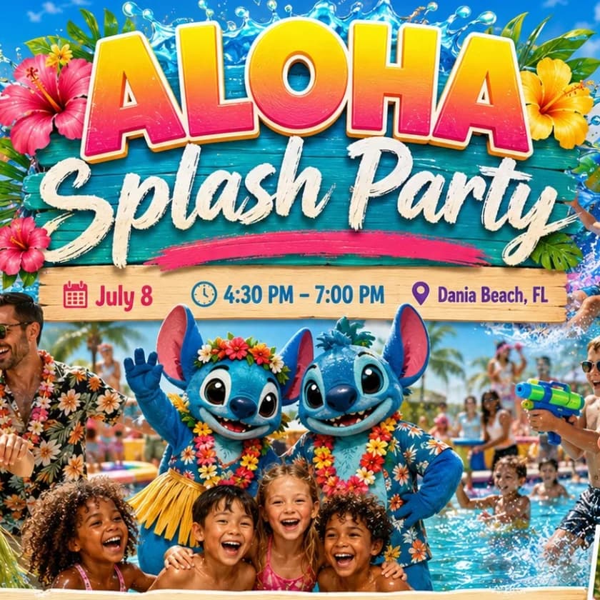 Aloha splash party in Dania Beach