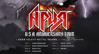 ARIA RETURNS TO THE USA WITH ARIAVERSARY TOUR - 40 HEAVY METAL YEARS ON STAGE!