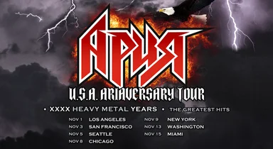 ARIA RETURNS TO THE USA WITH ARIAVERSARY TOUR - 40 HEAVY METAL YEARS ON STAGE!